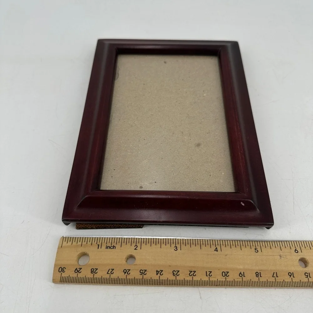 Mahogany Wood Picture Frame 4x6 Traditional Beveled Tabletop Wall Mount Brown